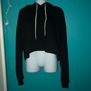 cropped black hoodie